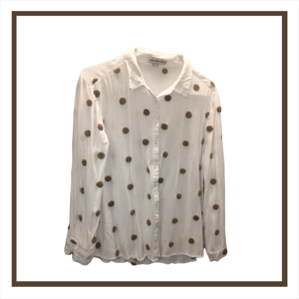 Polka Dot Button Down Blouse